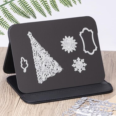 UNIMEIX Crafter's Magnetic Craft Die Stand Craft Die Platform with Leather Case Magnetic Sheets for Dies Storage Supplies