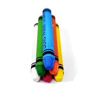 OPTSPTOY 6PCS Dustless Chalks, Non-Toxic Colorful Dust Free Chalk for Teachers School Office Kids Chalkboard, Paper Wrapped Washable Erasable Solid Water Chalk (White/Blue/Yellow/Green/Red/Orange)