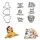 Dogs Puppy Clear Stamps and Dies for Card Making, Sentiment Words Letters Transparent Rubber Stamps Cute Dogs Animals Die Cuts Seal for DIY Scrapbooking