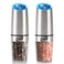 Fsdifly Gravity Electric Salt and Pepper Grinder Set - Adjustable Coarseness, Battery Operated Automatic Salt and Pepper Mills with Blue Light, One Handed Operation, 2 Pieces&acirc;&euro;&brvbar;