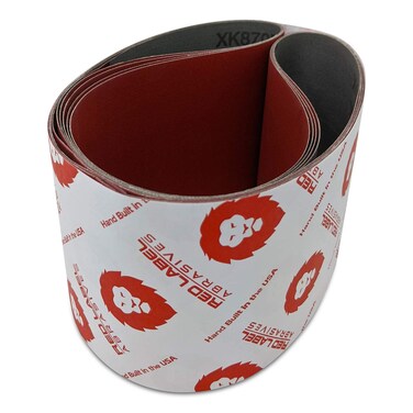 Red Label Abrasives 6 X 48 Inch 80 Grit EdgeCore Metal Grinding Ceramic Sanding Belts, Extra Long Life, 2 Pack