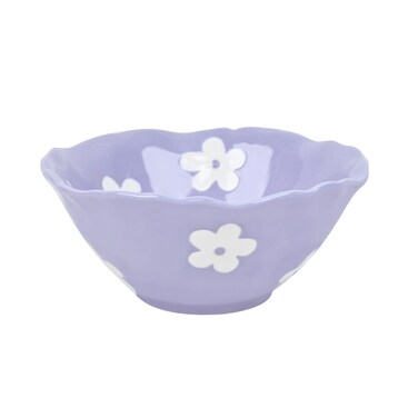 Koythin Ceramic Cute Bowl, Creative Soup Bowls, Flower Bowl for Kitchen Cereal Oatmeal Salad, Aesthetics Home Decor (Purple Floret)