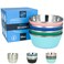 Stainless Steel Insulated Bowls for Kids and Adults - Set of 4-20 Oz Double Wall Metal Bowls for Ice Cream, Soup, Cereal, Snack, Rice Dish, Camping (Assorted 2 (Navy, Green, Teal Blue, Coral))