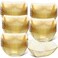 Tanlade 50 Pcs Gold Glitter Square Plastic Serving Bowls Disposable Snack Salad Bowl Small Party Bowls Candy Bar Containers Taco Bar Serving Dishes for Buffet Chips Fruit (16 oz)