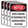 Notice Enter at Own Risk Sign 4-Pack, Not Responsible for Accidents or Injuries Sign, Caution Safety Signs, 10"x 7" Rust Free Aluminum Sign, Reflective, UV Protected and Weatherproof