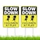 2PC Slow Down Children at Play Safety Signs for Street with Stakes, 13"x17" - Double Sided Signs - Corrugated Plastic - Caution Kids Playing Traffic Crossing Sign
