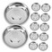 SHOWERORO 12pcs Stainless Steel Plate Vinegar Holders Salad Bowl Soy Mini Dipping Plates Stainless Steel Bowls Sauce Dipping Bowls Dipping Sauce Cups Appetizer Tray Seasoning Child Metal