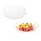 HOKMOKQOK Porcelain Serving Dish,Ceramics Flower Relish Tray with Metallic Rim,Serving Bowls for Wedding,Party Perfect for Small Cereal, Pasta, Salad, Candy and Snacks White 6.6 inch (2pc-6inch)