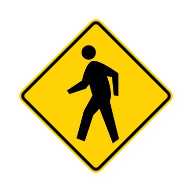 Municipal Supply and Sign Co Pedestrian Crossing Sign - 30 x 30 Inches - Highly Reflective 3M Sheeting for Enhanced Visibility and Safety, 10-Year Warranty