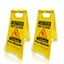 Wet Floor Sign, Foldable Caution Wet Floor Sign Bilingual Double-Sided Safety Warning Signs for Commercial, Pool,Shopping Mall Yellow (2-Pack)