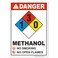 Brimar - 7" x 10" - NFPA Methanol 1-3-0 Sign - 3.5 Mil InfiniStick&acirc;&bdquo;&cent; Vinyl Label - Hazard Warning - Easy Installation