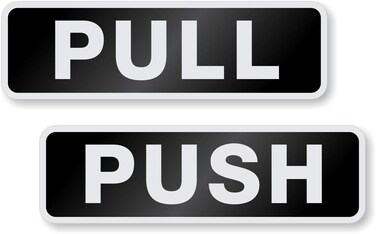 SmartSign "Pull/Push" Kit of 2 Anodized Signs   1.5" x 5" Aluminum