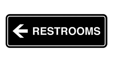 Signs ByLITA Standard Restroom (Left Arrow) Sign (Black) - Large