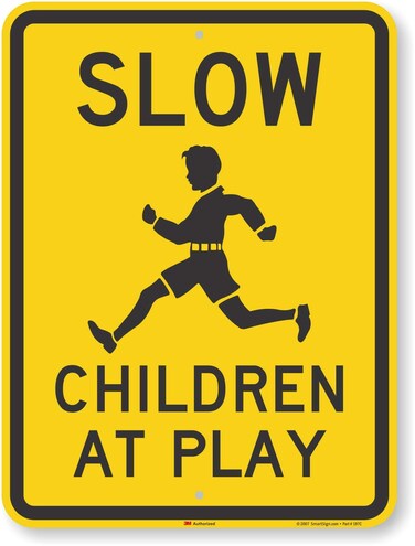 SmartSign "Children At Play" Slow Down Sign   18" x 24" 3M High Intensity Grade Reflective Aluminum
