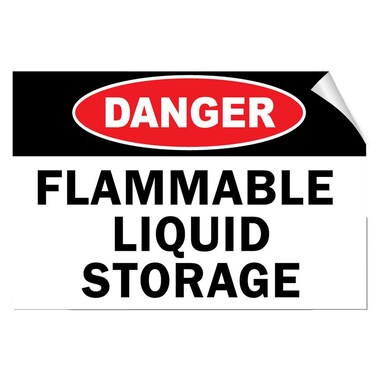Danger Flammable Liquid Storage Hazard Flammable Label Decal Sticker 10 Inches X 14 Inches