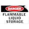 Danger Flammable Liquid Storage Hazard Flammable Label Decal Sticker 10 Inches X 14 Inches