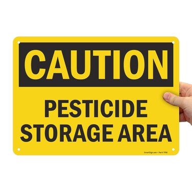SmartSign - S-2858-Pl-14 "Caution - Pesticide Storage Area" Sign   10" x 14" Plastic