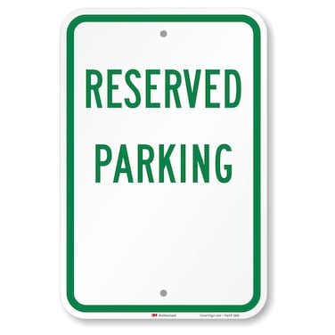 SmartSign-K-1903-EG "Reserved Parking" Sign   12" x 18" 3M Engineer Grade Reflective Aluminum - Green on White
