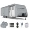 Richeer 300D Travel Trailer RV Cover, 30&#39;-33&#39; Wind Watertight Rip-Stop UV Resistant Travel Trailer Camping Vehicle Cover with Storage Bag Jack Cover Tire Cover Reflective Tape