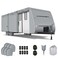 Richeer 300D Travel Trailer RV Cover, 30'-33' Wind Watertight Rip-Stop UV Resistant Travel Trailer Camping Vehicle Cover with Storage Bag Jack Cover Tire Cover Reflective Tape