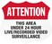 SmartSign Attention Area Under 24 Hour Video Surveillance Stickers Pack of 5, 2.75" x 3.25" EG Reflective Adhesive Labels, Made in USA