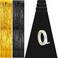 Tegeme Carpet Runner Aisle 2.6 x 30 Feet with Carpet Tape and 4 Pieces of 8.2 x 3.2 Feet Metal Tinsel Tassel Curtains for Halloween Birthday Wedding Party Decoration(Black)
