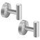 Augegel Towel Hooks, SUS 304 Stainless Steel Hooks, Heavy Duty Door Hanger Towel Robe Clothes Cabinet Closet Sponges Hook for Bathroom Kitchen Garage Gotel (Brushed Nickel, 2 Pcs)
