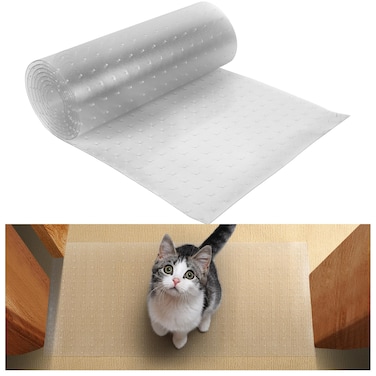 8.2Ft(L) Carpet Protector for Pets - Anti-Slip Cat Carpet Protector, Scratch Resistant Pets Scratch Stopper, Easy to Cut Floor Runner Under Doorway to Prevent Tearing
