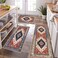 Pauwer Kitchen Rugs Sets of 3 Non Slip Washable Kitchen Mats for Floor Farmhouse Kitchen Floor Mat Runner Rug Boho Kitchen Sink Rug Carpet for Kitchen Hallway Laundry Room, Rust