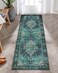 Moynesa Ultra-Thin Washable Runner Rug - 2x6 Teal Non Slip Bathroom Rug Runner Laundry Room Mat, Machine Washable Non-Slip Pet Friendly Carpet Runner for Camper RV Foyer Kitchen Hallway