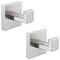 Angle Simple Towel Hooks for Bathroom, SUS 304 Stainless Steel Robe Coat Hooks for Wall, Brushed Nickel, 2 Pack