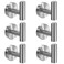 Kruodop Towel Hooks for Bathroom,6 Packs Wall Mount Towel Holder,Black Matte Wall Robe Hook,Stainless Steel Heavy Duty Door Hanger Towel Hook for Kitchen, Bedroom,Hotel,Pool,Coats - Silver