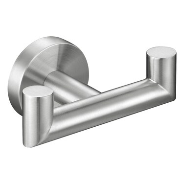 APLusee Bath Towel Hook, 304 Stainless Steel Double Robe Hanger Brushed Nickel, Functional Home Organizer Wall Mounted