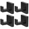 PMMASTO Towel Hooks, Bathroom Wall Mount Towel Holder, Coat Hook Robe Hook Stainless Steel Heavy Duty Door Hanger,Black Wall Hooks for Kitchen, Bedroom,Hotel,Pool (4PC, Black)