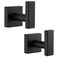 Angle Simple Bathroom Towel Hooks, Stainless Steel Robe Coat Hooks for Wall, Matte Black, 2 Pack