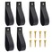Vin Beauty 6 Pcs Leather Wall Hooks Wall Hanging Strap Leather Curtain Rod Holder Leather Straps Hanger Towel Leather Hook for Towel Bathroom Kitchen Bedroom(Black)