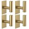 VAEHOLD Wall Towel Hooks, Heavy Duty Sticky Holder Waterproof Towel Hooks for Hanging Coat, Clothes, Closet Hook Wall Mount for Kitchen (Gold, Adhesive 4 Pack)
