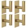 VAEHOLD Wall Towel Hooks, Heavy Duty Sticky Holder Waterproof Towel Hooks for Hanging Coat, Clothes, Closet Hook Wall Mount for Kitchen (Gold, Adhesive 4 Pack)