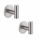 Zuvky Self Adhesive Hooks 304 Stainless Steel Heavy Duty Hangers Without Nails for Bathrooms Kitchen Livingroom Garage Hotel Waterproof Towel Hook-2 Pack (Silver)