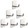 Vanloory Bath Towel Hooks - 6 Pack Strong Self Adhesive Coat/Clothes Hooks, No Drilling Sticky Hooks, Heavy Duty 304 Stainless Steel Shower Wall Hook for Bathroom Kitchen Bedroom(Brushed Nickel)