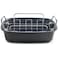 Absorated Roasting Pan with Rack - 17x13.6 Inch Large Turkey Roaster Pan - Double Ply Non-Stick Coated Turkey Pan for Oven - Hold Up to 24 Lbs Chicken, Gray