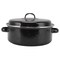 Roasting Pan, Black Speckled Roasting Pan with Domed Lid, Small Enameled Turkey Roaster Pot, Non Stick Pan Great for Roasted Sweet Potatoes Chestnuts Chicken Ham(26cm)