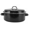 Roasting Pan, Black Speckled Roasting Pan with Domed Lid, Small Enameled Turkey Roaster Pot, Non Stick Pan Great for Roasted Sweet Potatoes Chestnuts Chicken Ham(26cm)