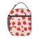 Gbuzozie Red Strawberry Lunch Bag Insulated Portable Reusable Lunch Box With Zipper For Picnic Work Office Travel School