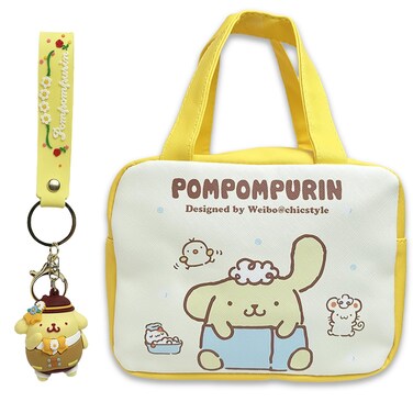 Kawaii Insulated Lunch Bag for Women, Reusable Large Capacity Lunch Box, Leakproof Lunch Tote Bag with Front Pocket, Lunchbox Container Thermal Cooler Bag Food Handbags for Work Office Travel Picnic