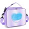 Samhe Lunch Box for Kids Girls, Insulated Rainbow Tote Bag Leakproof Thermal Cooler Reusable Lunch Bag for School Office Outdoor (Purple with Strap)