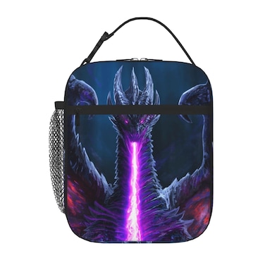 SARA NELL Dragon Insulated Lunch Bag Cool Dragon Breath Purple Lunch Cooler Box for Women Men Teens Kids, Reusable Lunch Tote Bag, Thermal Insulated Lunch Bags for Work, Picnic, School or Travel
