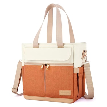 JOYHILL Lunch Bag for Women, Lunch Tote Leakproof Insulated Lunch Box with Shoulder Strap, Adult Reusable Lunch Cooler Tote Bags for Work Picnic Camping Beach (ORANGE)