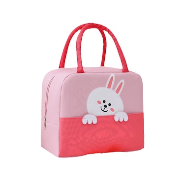 Cute Cartoon Pink Rabbit Lunch Bags For Kids Reusable Insulated Lunch Box Female White Collar Nurse Student Office Worker Lunch Tote Bag