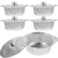 BESPORTBLE 5 Sets Aluminum Round Foil Pans with Lid 1000ml Baking Foil Pan Tinfoil Camping Pot Food Grade Cookware for Roasting Meal Prep Reheating Oil-proof Oven Safe